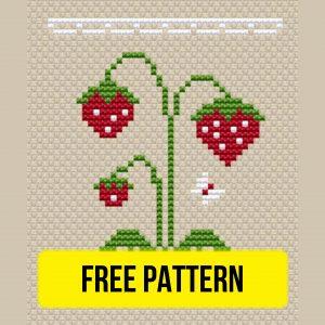 Strawberry Primitive - Free Cross Stitch Pattern Summer Easy