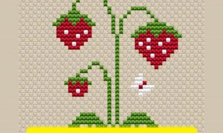 Strawberry Primitive - Free Cross Stitch Pattern Summer Easy