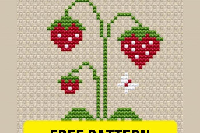 “Strawberry Primitive” – free cross stitch pattern