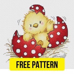 Easter Surprise - Free Cross Stitch Pattern Chicken Egg