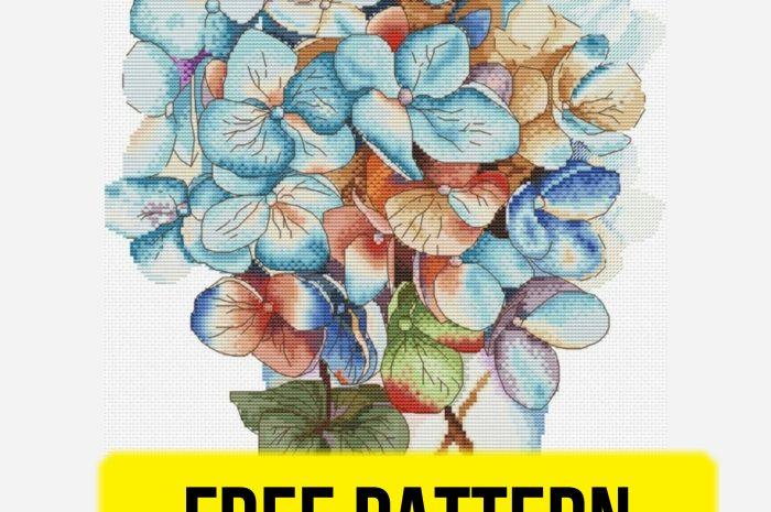 “Blue watercolor” – free cross stitch pattern