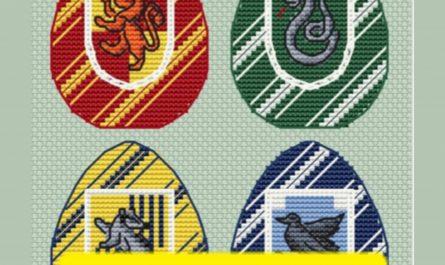 Hogwarts Eggs - Easter Cross Stitch Pattern Harry Potter Design