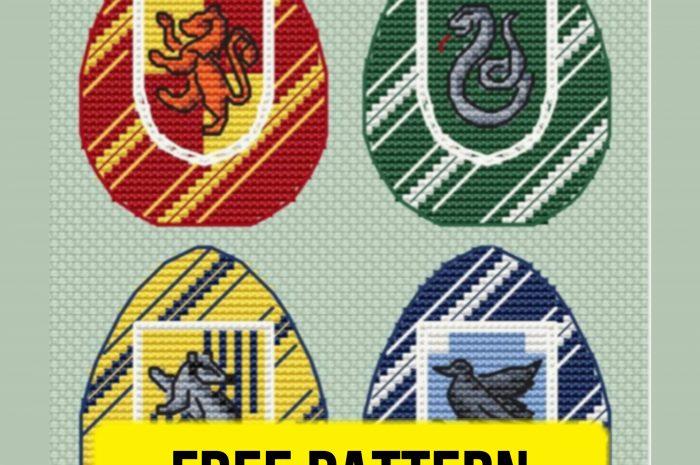 “Hogwarts Eggs” – free cross stitch pattern