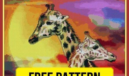 Safari - Free Cross Stitch Pattern Animals Giraffe Designs