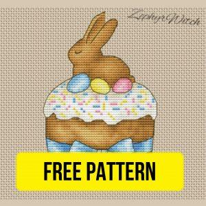 Easter Cake - Free Cross Stitch Pattern Bunny Designs PDF