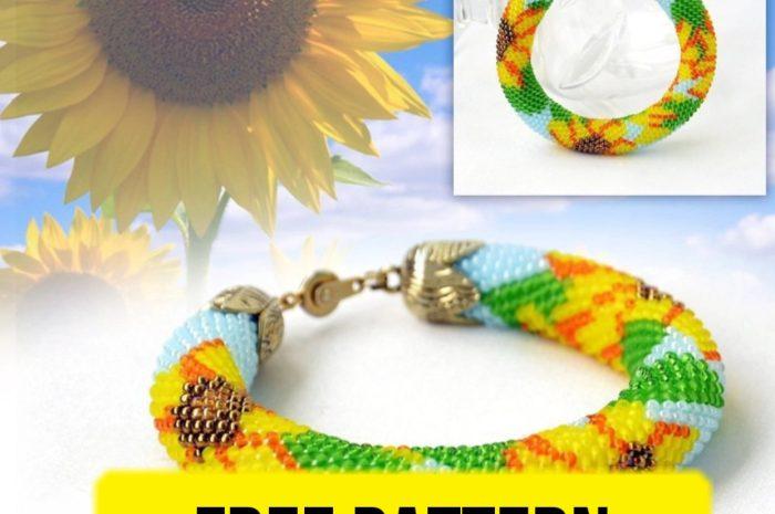 “Sunflower Bracelet” – free beading pattern