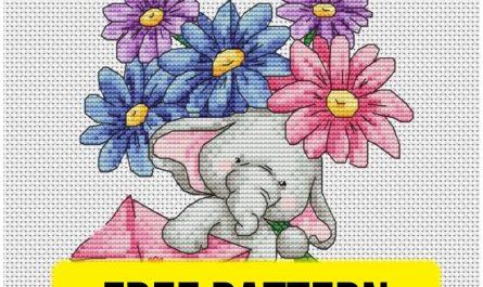 Elephant - Free Cross Stitch Pattern Design Animals Kids