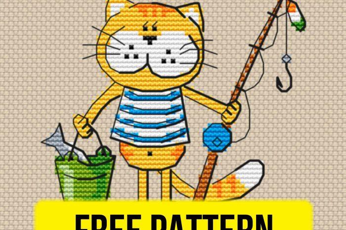 “Cat Fishman” – free cross stitch pattern