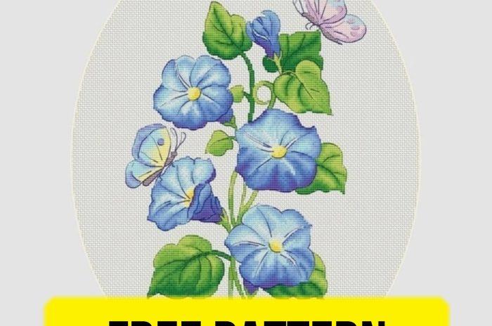 “Blue Flowers” – free cross stitch pattern