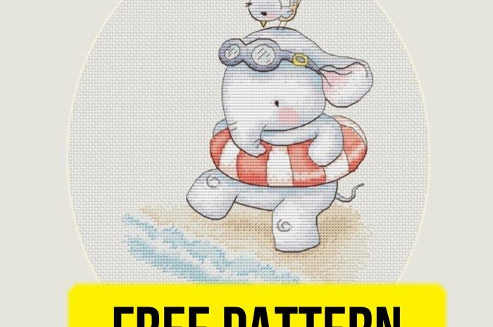 “Let’s swim!” – free cross stitch pattern