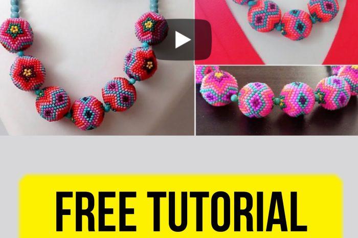 “Beaded necklace” – free beading tutorial