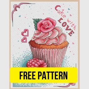 Free cross stitch pattern with a lovely cake designed by Tascha Volk.