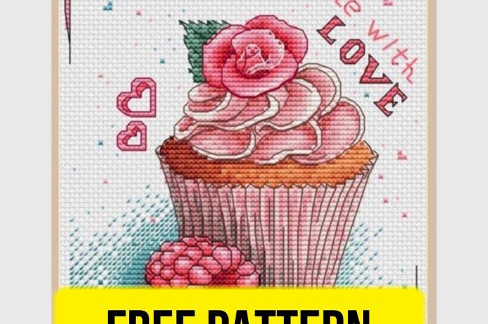“Dessert with love” – free cross stitch pattern