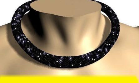 Free beading necklace pattern with starry design.