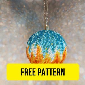 Free beading pattern with two elements ball design.
