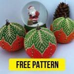 Free beading pattern with Christmas ball design.