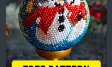 Free beading pattern with snowman ball design.