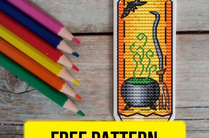 “Pencil Magic Potion Bookmark” – free cross stitch pattern
