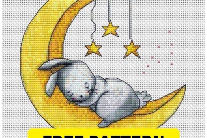 “Sleeping rabbit” – free cross stitch pattern