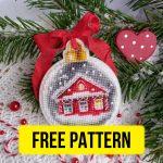 Free cross stitch pattern with a Christmas house designed by Toma Reznichenko.