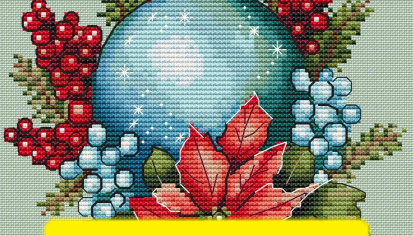Free cross stitch pattern with Happy New Year designed by Olga Filatova.