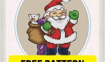 Free cross stitch pattern with Santa Claus designed by Anna Kapustina.