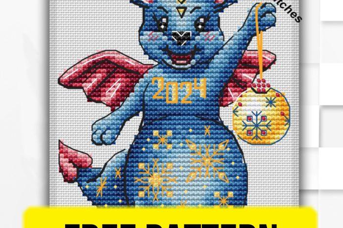 “Christmas dragon” – free cross stitch pattern