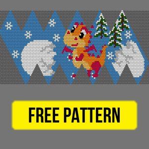 Free beading ball pattern with dragon design by Anastasia Naumenko.