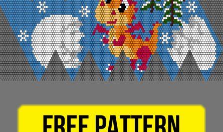Free beading ball pattern with dragon design by Anastasia Naumenko.