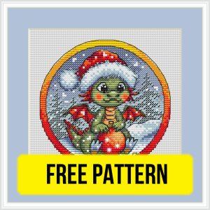 Free cross stitch pattern with a dragon designed by Anna Petunova.