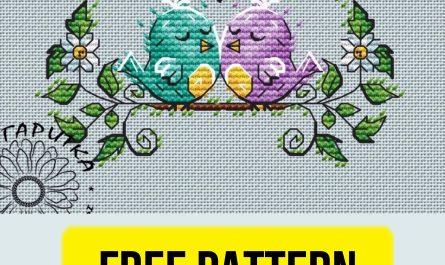 Free cross stitch pattern with lovely birds designed by Margarita Shelikhova.