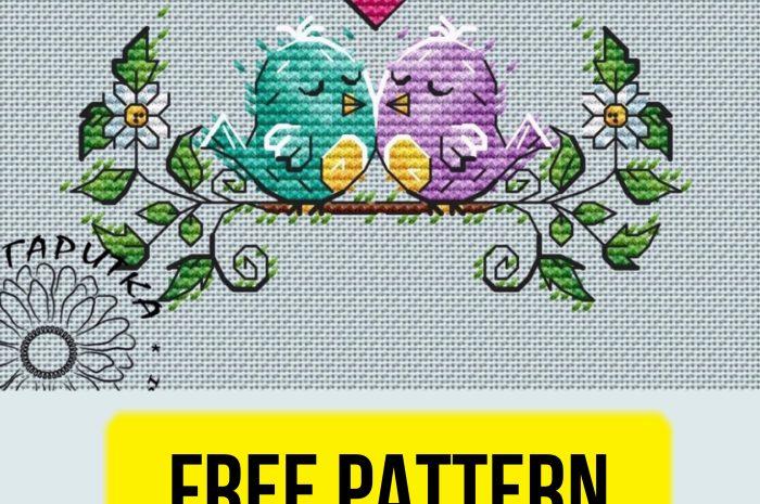 “Lovely birds” – free cross stitch pattern
