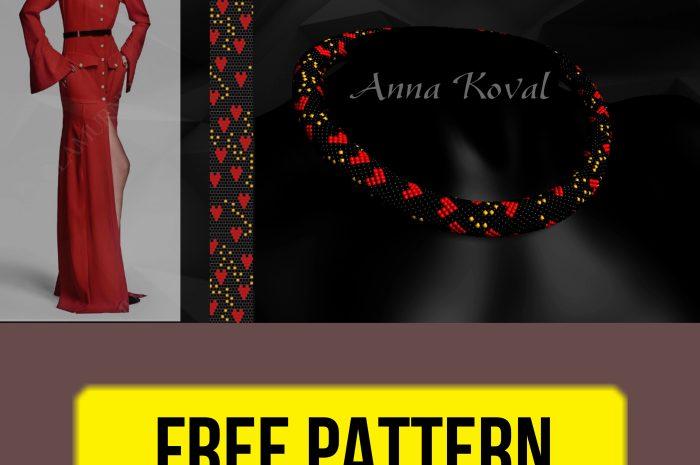 “Red hearts” – free beading pattern
