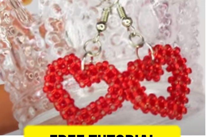 “Heart earrings” – free beading tutorial
