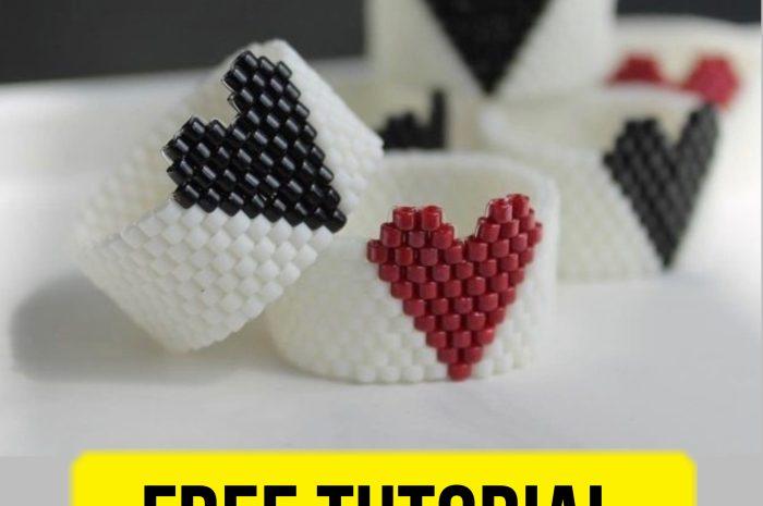 “Heart rings” – free beading tutorial