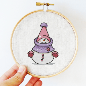 The cross-stitch pdf printable pattern "Snowman" in NewYear/Christmas style