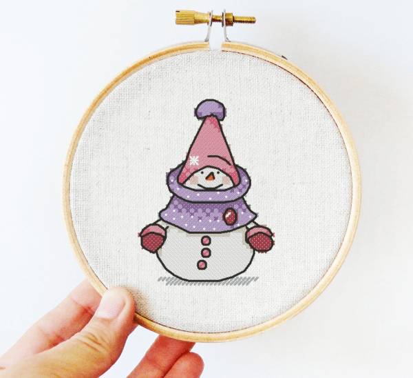 The cross-stitch pdf printable pattern "Snowman" in NewYear/Christmas style