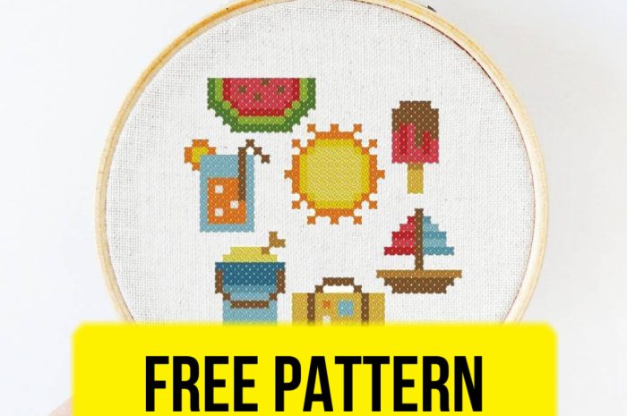 “Summer sampler” – free cross stitch pattern