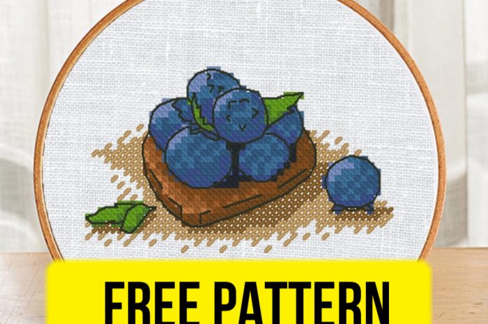 “Ripe blueberries” – free cross stitch pattern