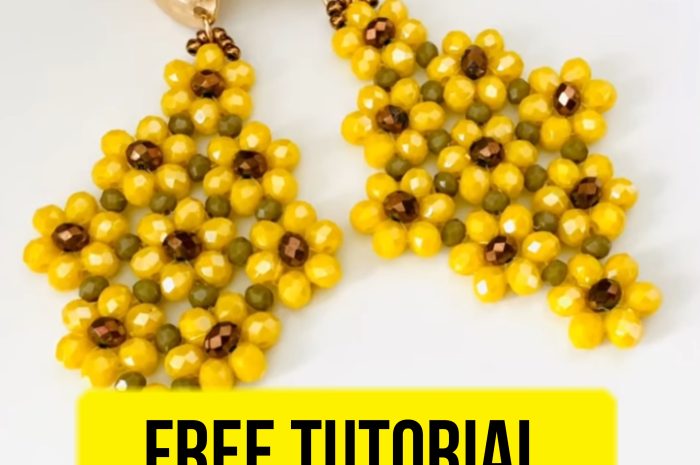 “Sunflower earrings” – free beading tutorial