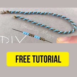 Free beading tutorial how to create beautiful DIY double spiral rope. Use them to create a gift.