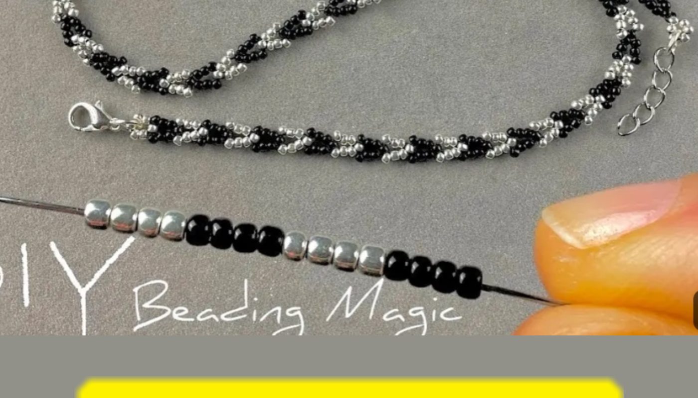 Free beading tutorial how to create beautiful DIY easy necklace.